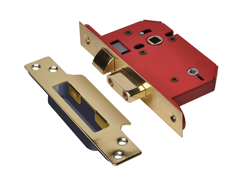 UNNY22WCPB30 - StrongBOLT 22WCS Mortice Bathroom Lock Polished Brass 81mm 3in Visi