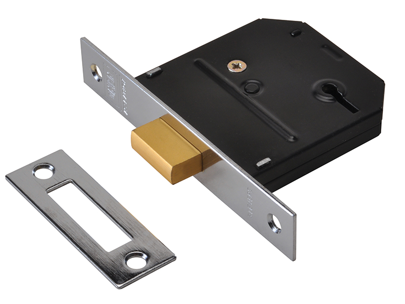 UNNYESDLCH25 - ES-DL Essentials 3 Lever Mortice Deadlock Chrome 65mm 2.5in Visi