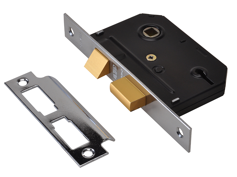 UNNYESSLCH25 - ES-SL Essentials 3 Lever Mortice Sashlock Chrome 65mm 2.5in Visi