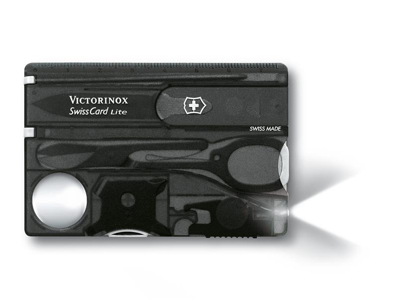 VICJSWCLONB - SwissCard Lite Translucent Black Blister Pack