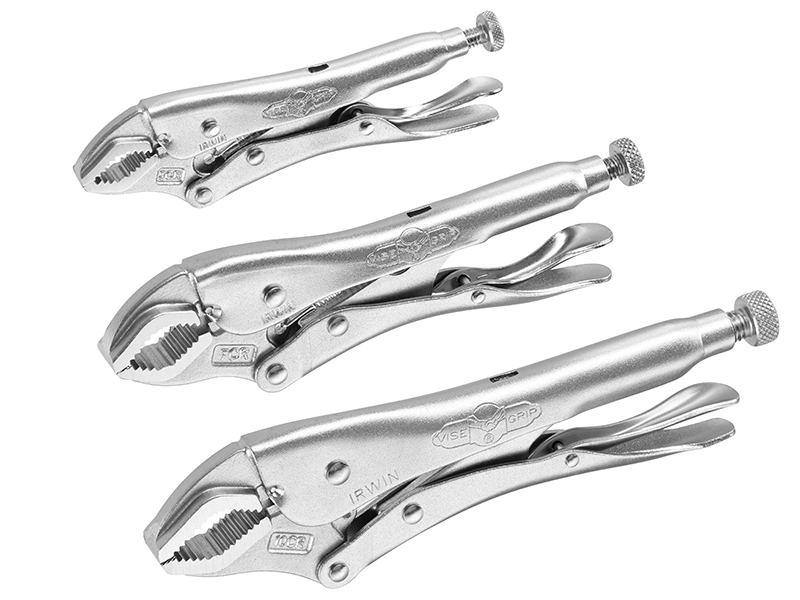VIS10508020 - Curved Jaw Locking Pliers Set of 3 (5CR/7CR/10CR)