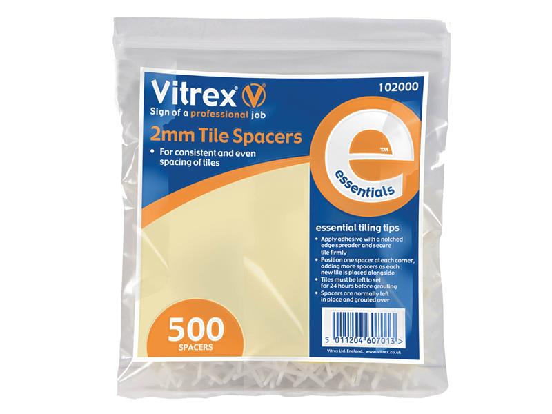 VIT102000 - Essential Tile Spacers 2mm (Pack 500)