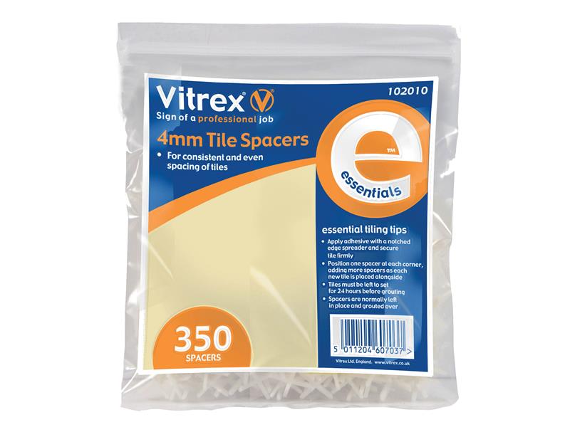 VIT102010 - Essential Tile Spacers 4mm (Pack 350)