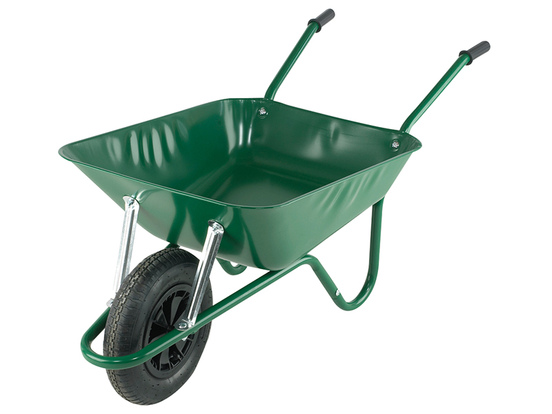 Boxed 85L Green Easi-Load Builders Wheelbarrow