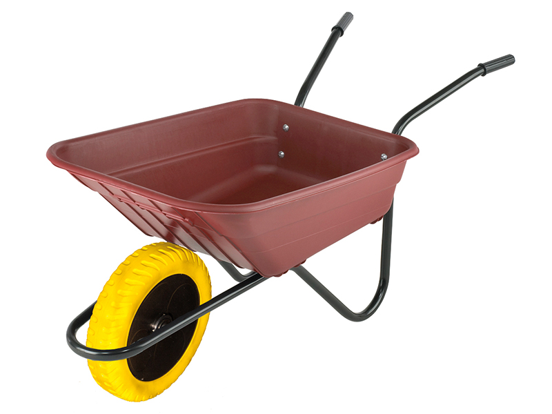 WALBSHBRPPDD - Boxed 90L Burgundy Polypropylene Wheelbarrow - Puncture Proof