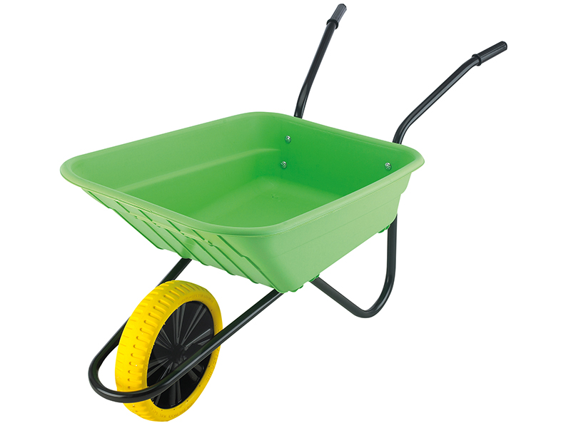 WALBSHLMPPDD - Boxed 90L Lime Polypropylene Wheelbarrow - Puncture Proof