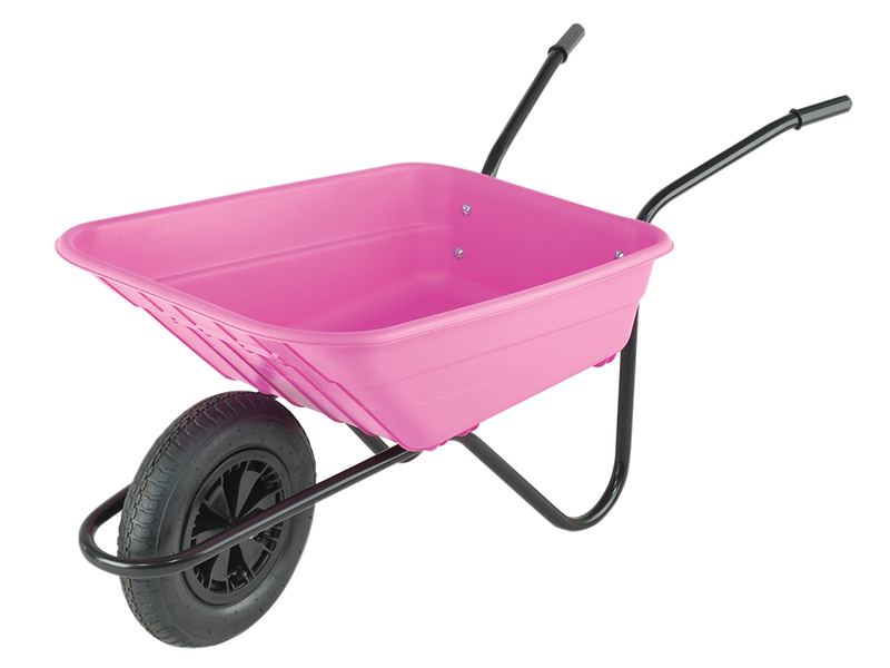 WALSHPINKP - 90L Pink Polypropylene Wheelbarrow