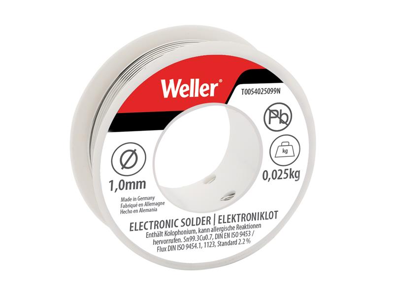 WEL54025099N - Electronic Lead-Free Solder Sn99 Cu3 1mm 25g