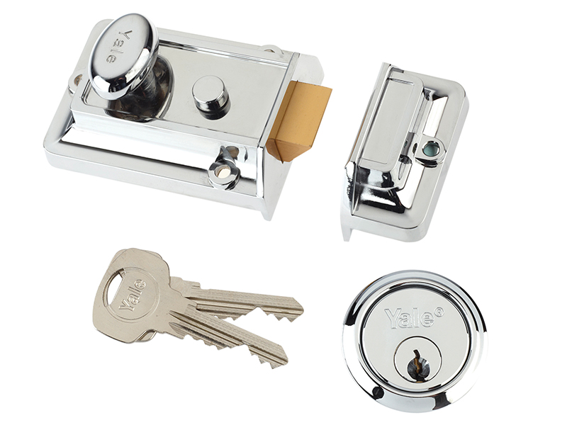 YAL77CH - P77 Traditional Nightlatch 60mm Backset Chrome Finish Box