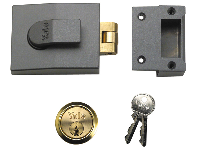 YAL81DMGPB - 81 Rollerbolt Nightlatch 60mm Backset DMG Finish Box