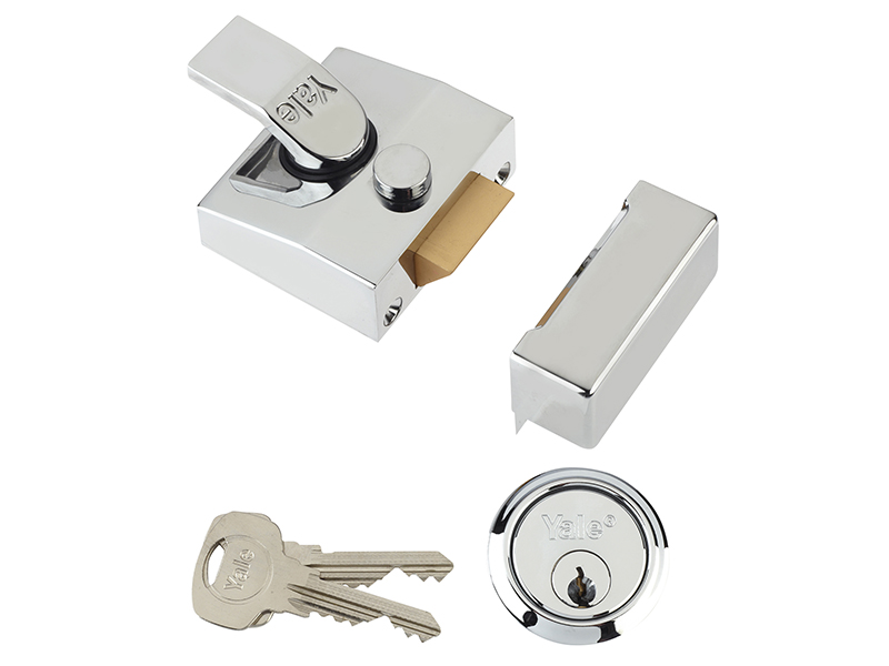 YAL85CHCH - 85 Deadlocking Nightlatch 40mm Backset Chrome Finish Box