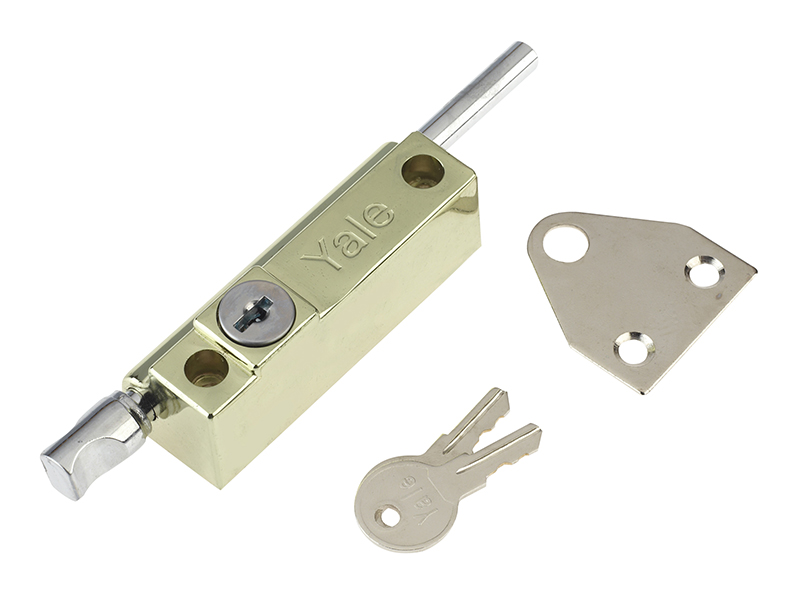 YALP124PB - P124 Door Push Bolt Brass Finish Visi