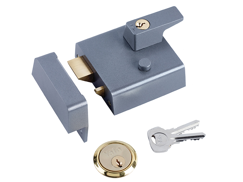 YALP1DMGPB - P1 Double Security Nightlatch 60mm Backset DMG Dark Grey Finish Visi