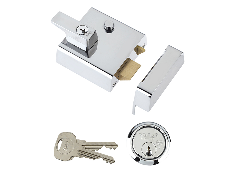 YALP2CHNL - P2 Double Security Nightlatch 40mm Backset Chrome Finish Visi