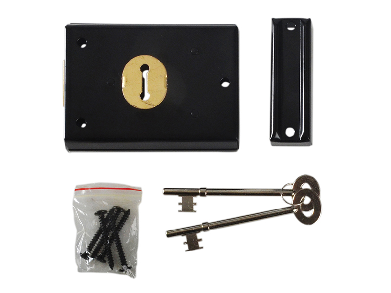 YALP402BK - P402 Rim Lock Black Finish 102 x 76mm Visi