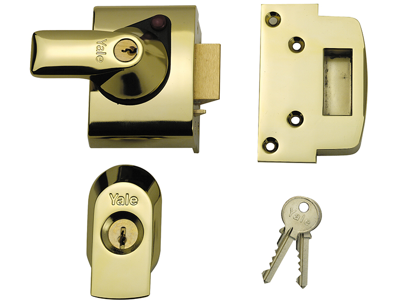 YALPBS2BLX - BS2 Nightlatch British Standard Lock 40mm Backset Brasslux Finish Visi
