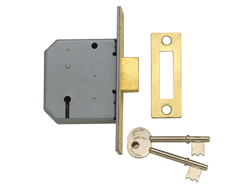 YALPM322PB25 - PM322 3 Lever Mortice Deadlock Polished Brass 65mm 2.5in