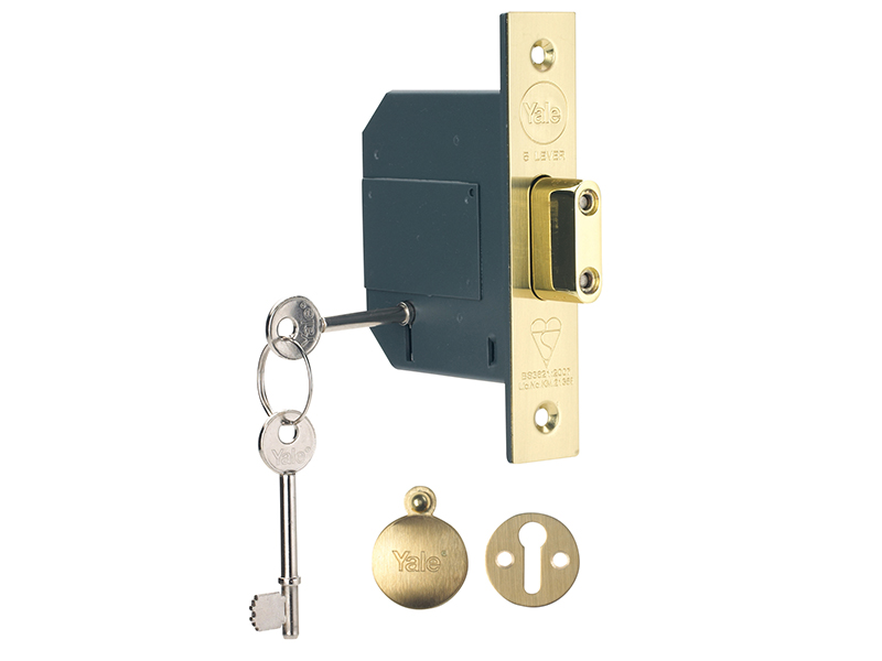 YALPM562PB25 - PM562 Hi-Security BS 5 Lever Mortice Deadlock 68mm 2.5in Polished Brass