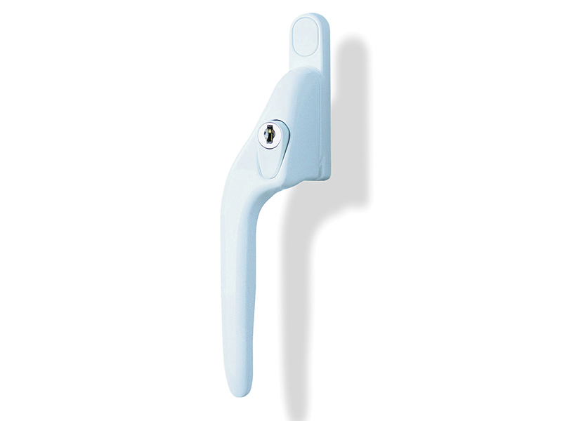 YALPYWH40LWH - White Offset Locking PVCu Window Handle Left