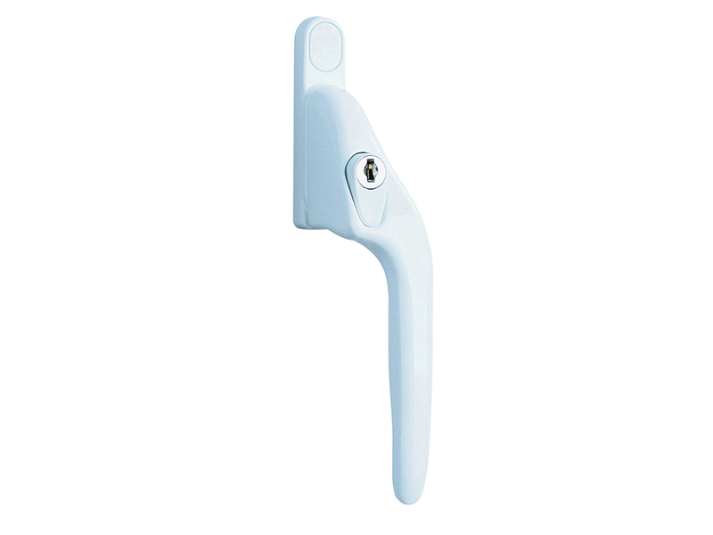 YALPYWH40RWH - White Offset Locking PVCu Window Handle Right