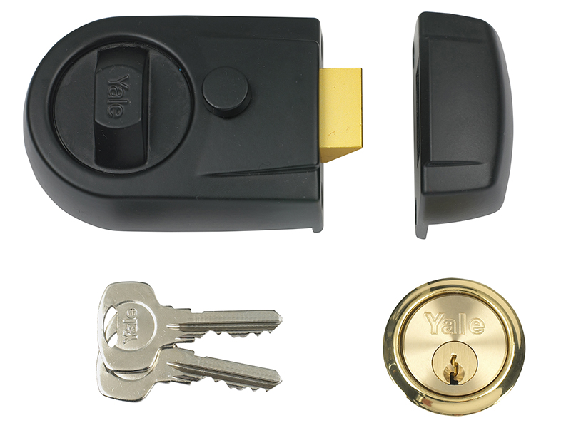 YALY3BLPB60 - Y3 Nightlatch Modern 60mm Backset Black Finish Visi