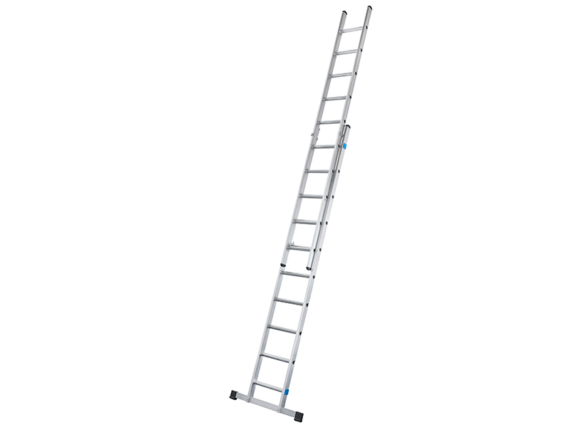 Double Extension Ladder with Stabiliser Bar 2-Part D-Rungs 2 x 14