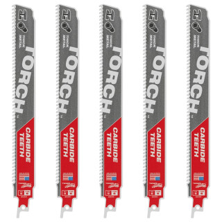 Milwaukee 9" L Reciprocating Saw Blade, 5pk