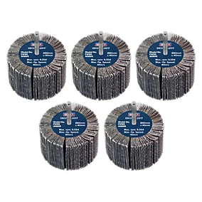 FW4020405 - 40 x 20mm Abrasive Flap Wheel on 6mm Shaft 40Grit - Pack of 5