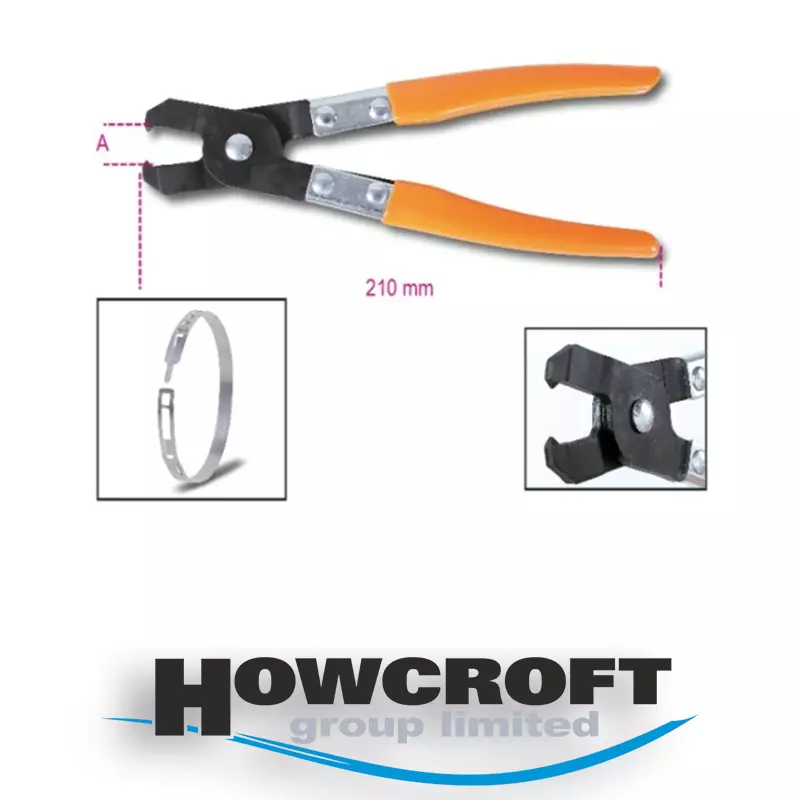 Beta Tools 1473P Clamp Pliers OETIKER® 210mm Jaw Max 53mm low-profile collars