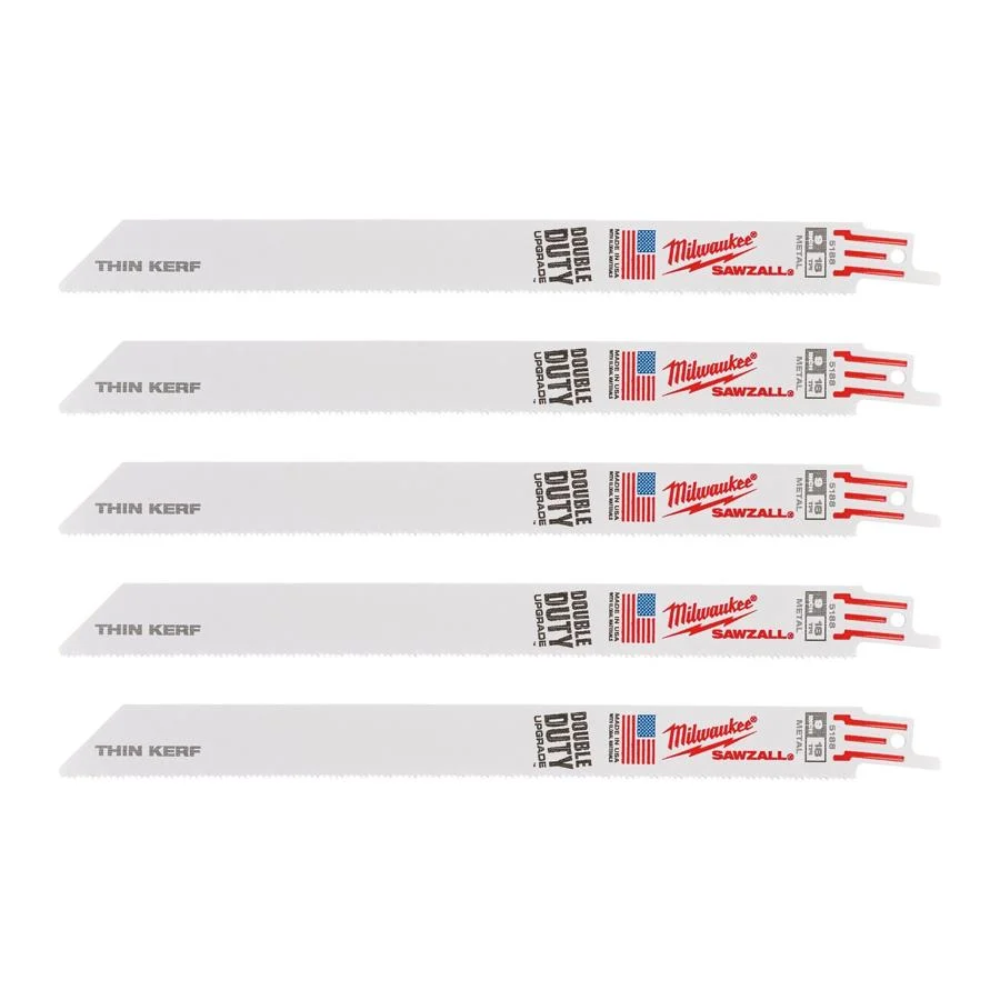 Milwaukee 48005188 - SAWZALL Metal Thin Kerf Blades 230mm 18tpi (5 Pack)