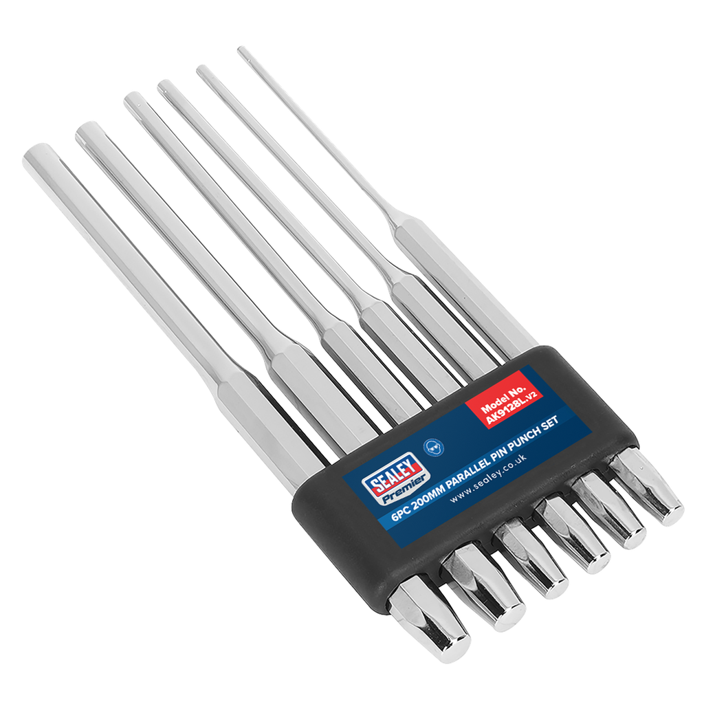 Sealey Parallel Pin Punch Set 6pc, 200mm