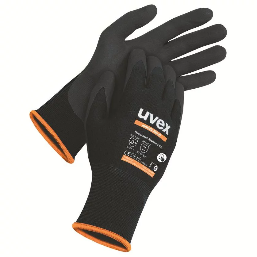 uvex 6002606 athletic lite xt PPE Safety Gloves - breathable and lightweight, with touchscreen compatibility and heat protection Size 6-12