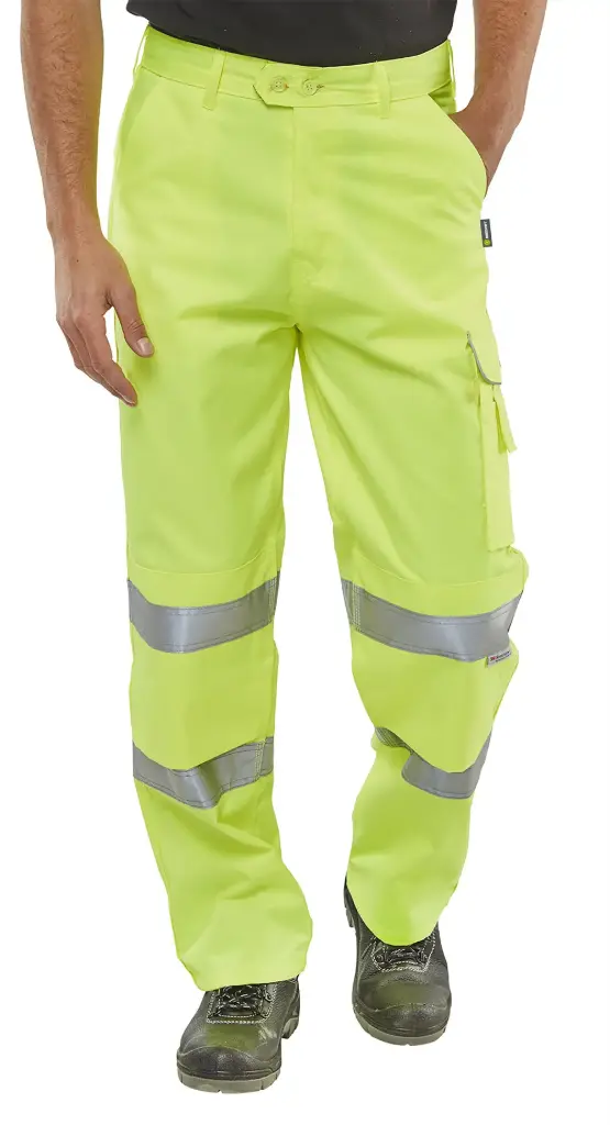 Beeswift PCTEN - Hi-Vis Poly Cotton Trousers EN ISO 20471 - Yellow