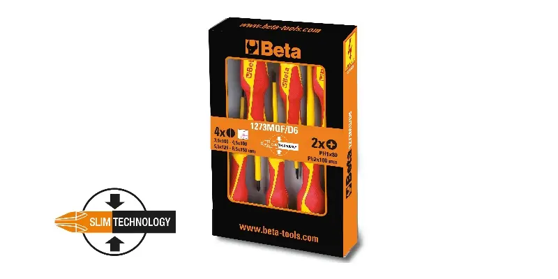 Beta 00012730851 1273MQ/D6-6 SCREWDRIVERS HANGING PACK