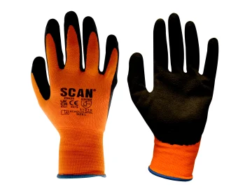 SCAGLOLATOL - Scan Hi-Vis Orange Foam Latex Coated Gloves - L (Size 9)