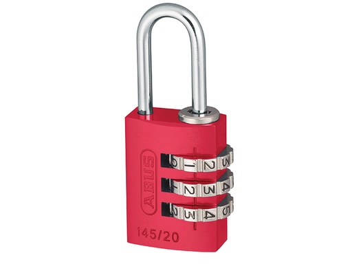 [ABU14520RED] 145/20 20mm Aluminium Combination Padlock Red 46569