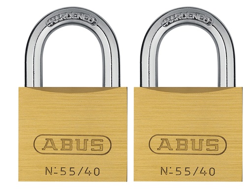 [HIS-164707] ABU5540TC - 55/40mm Brass Padlocks Twin Pack