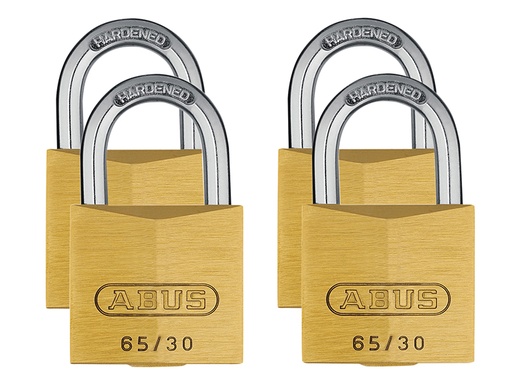 [HIS-164749] ABU6530QPK - 65/30mm Brass Padlock Quad Pack