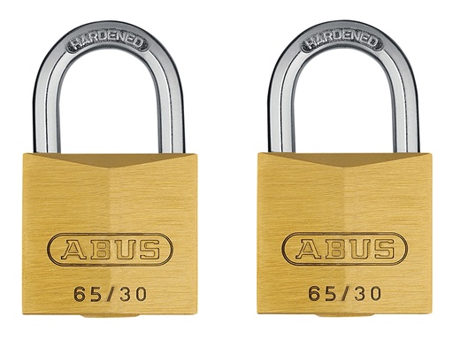 [HIS-164750] ABU6530TC - 65/30mm Brass Padlock Twin Carded