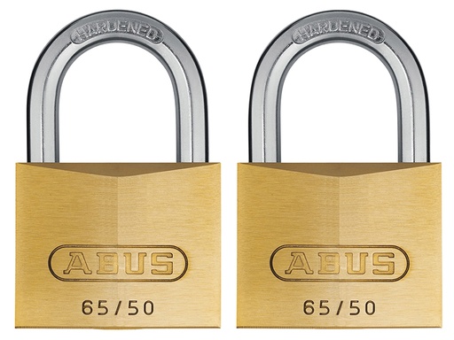 [HIS-164771] ABU6550TC - 65/50mm Brass Padlock Twin Pack Carded