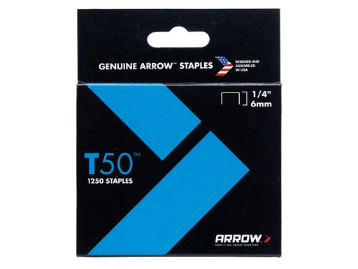 [HIS-165553] ARRT5014 - T50 Staples 6mm (1/4in) Pack 5000 (4 x 1250)