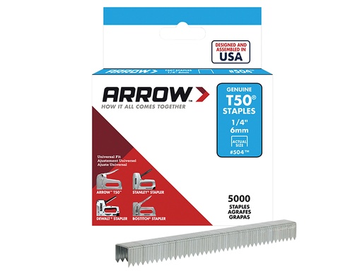 [HIS-165554] ARRT5014IP - T50 Staples 6mm (1/4in) Bulk Pack 5000