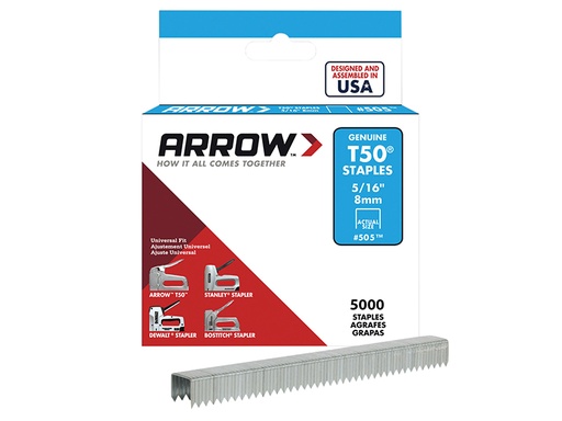 [HIS-165563] ARRT50516IP - T50 Staples 8mm (5/16in) Bulk Pack 5000