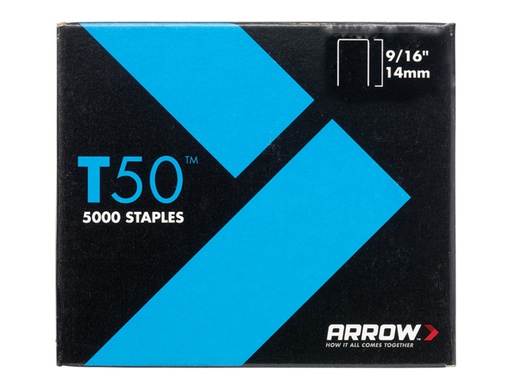 [HIS-165567] ARRT50916 - T50 Staples 14mm (9/16in) Pack 5000 (4 x 1250)