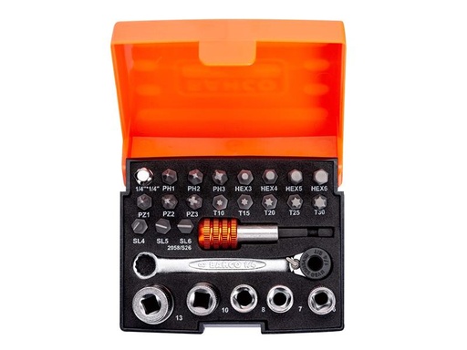 [HIS-166048] BAH2058S26 - 2058/S26 Ratchet Socket Set of 26 Metric 1/4in Drive