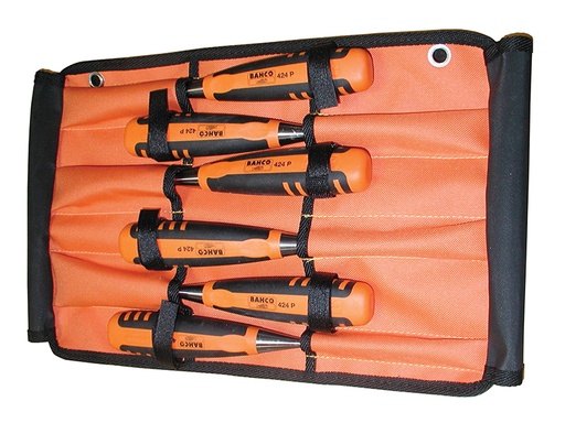 [HIS-166365] BAH424PS6ROL - 424-P Bevel Edge Chisel Set in Roll 6 Piece