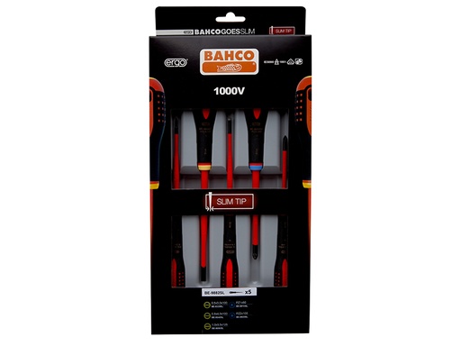 [HIS-166621] BAH9882SL - SLIM ERGO Insulated Screwdriver SL/PZ Set 5 Piece