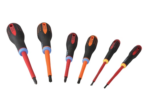 [HIS-166623] BAH9884S - Mixed Insulated ERGO Screwdriver Set of 6 SL/PZ