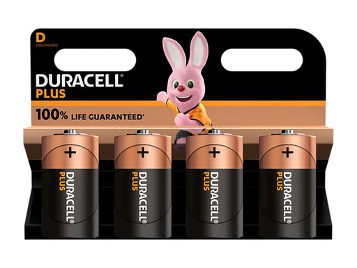 [HIS-169709] DURD100PP4 - D Cell +100% Plus Power Batteries Pack 4