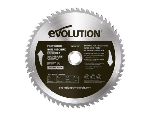 [HIS-170451] EVLFW255TC60 - Fine Wood Mitre/Table Saw Blade 255 x 25.4mm x 60T